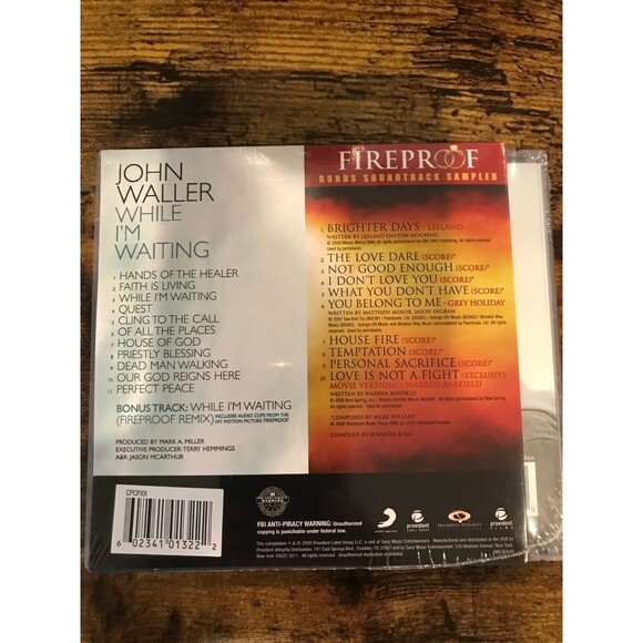 While I'm Waiting & Fireproof Soundtrack Sampler by John Waller (2 CD Set, 2009) - Picture 2 of 2